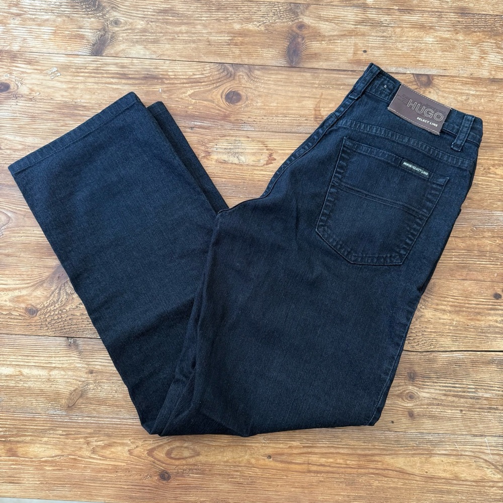 HUGO Select Line Charcoal Black Cotton Stretch‎ Loose Fit Jeans W30 L32 EUC
